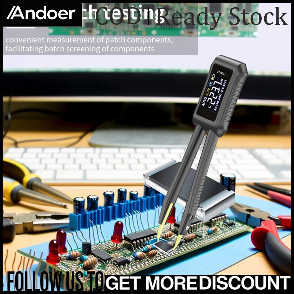 Andoer เครื่องทดสอบตัวเหนี่ยวนำตัวเก็บประจุตัวต้านทานการระบุอัตโนมัติการออกแบบแบบพกพาเครื่องทดสอบสะพานดิจิตอลแบตเตอรี่ 400mAh มัลติฟังก์ชั่นสำหรับอุตสาหกรรมบำรุงรักษา ราคา 1,976 บาท*ส่งฟรี
