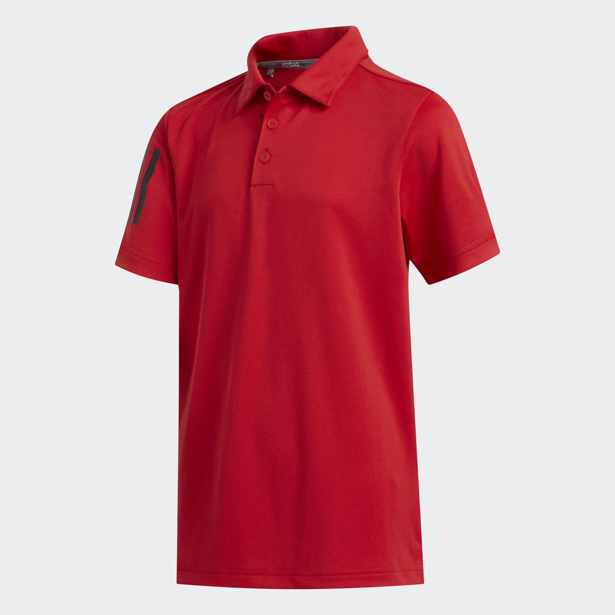 Adidas đánh gôn áo polo 3 sọc trẻ em đỏ fp9360