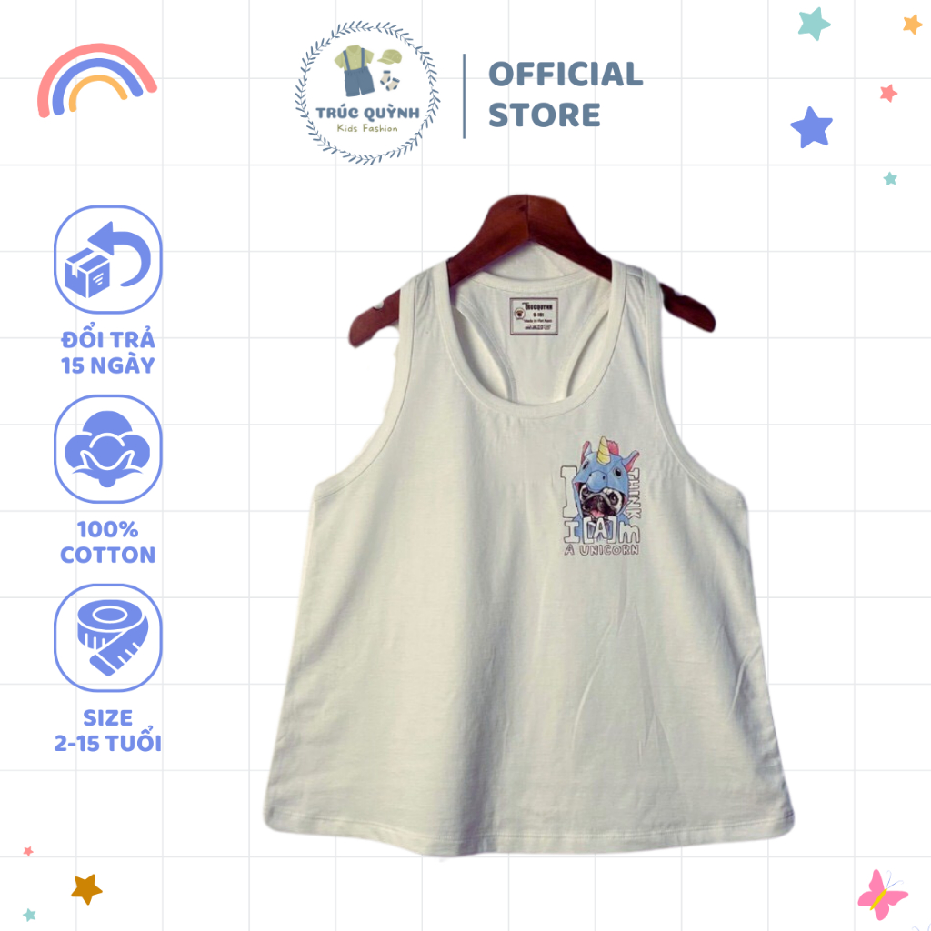 [GIFT] Áo thun ba lỗ Trúc Quỳnh Kids cotton mềm mịn cho làn da nhạy cảm của bé, thấm hút mồ hôi tốt thích hợp cho mùa hè - 2