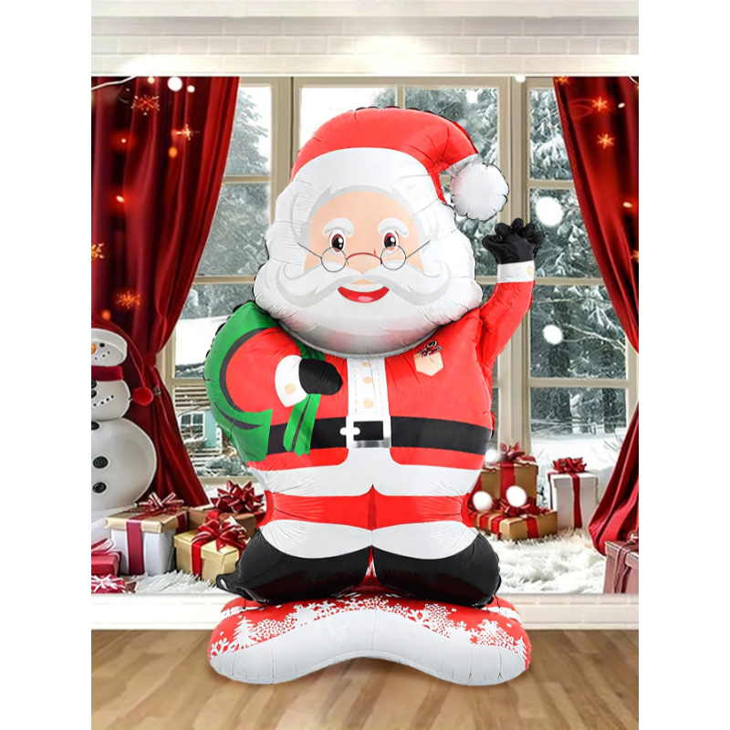【ABLE】 1pc Standing Santa Claus Foil Balloon, Christmas Decoration, Christmas Theme Party, Theme Holiday Party, New Year Party Family