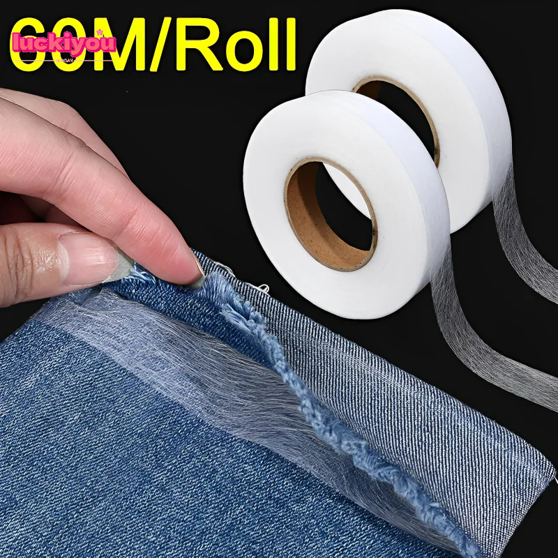 60 m/cuộn hai mặt không dệt interlining vải dính vải sắt trên HEM Băng interlining web đồ may thủ công tự làm