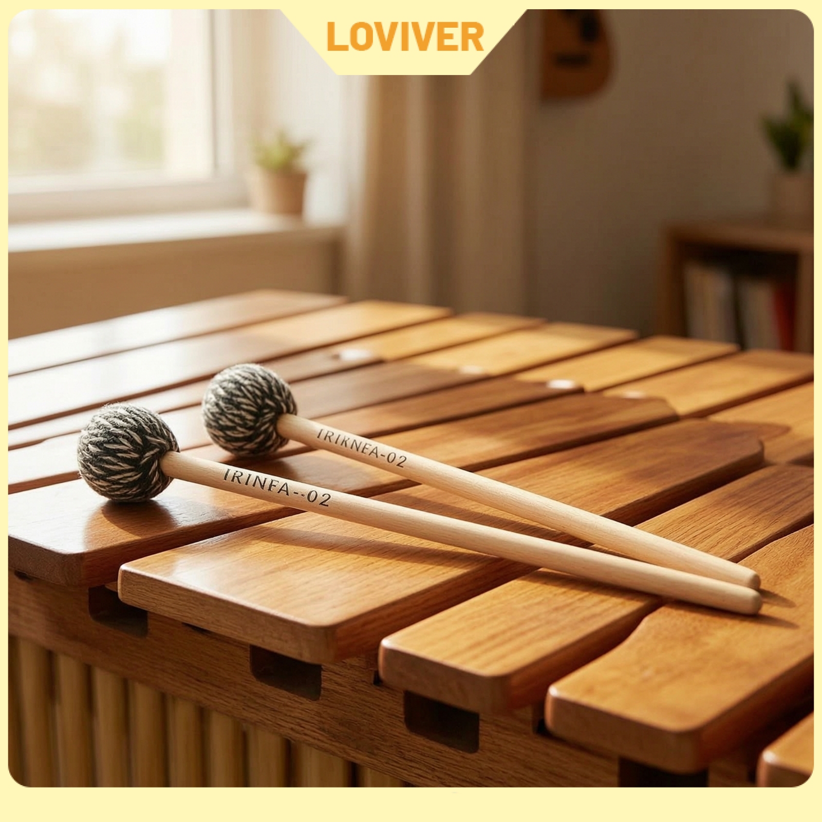 LOVIVER Wool-Wrapped Marimba Mallet Lightweight Marimba Mallet with Beech Wood Handle Smooth-Grip Medium-Hard for Percussionists, Students, Ensemble Rehearsal, Practice Room, Classroom ราคา 4,365 บาท*ส่งฟรี