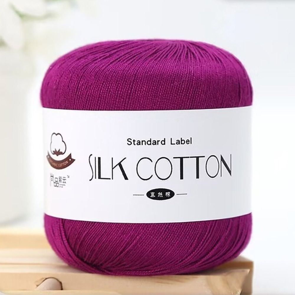 ZEFUVA Mềm mại Lụa ren cotton 50g/cái Tự làm Sợi móc Chỉ móc Sợi len