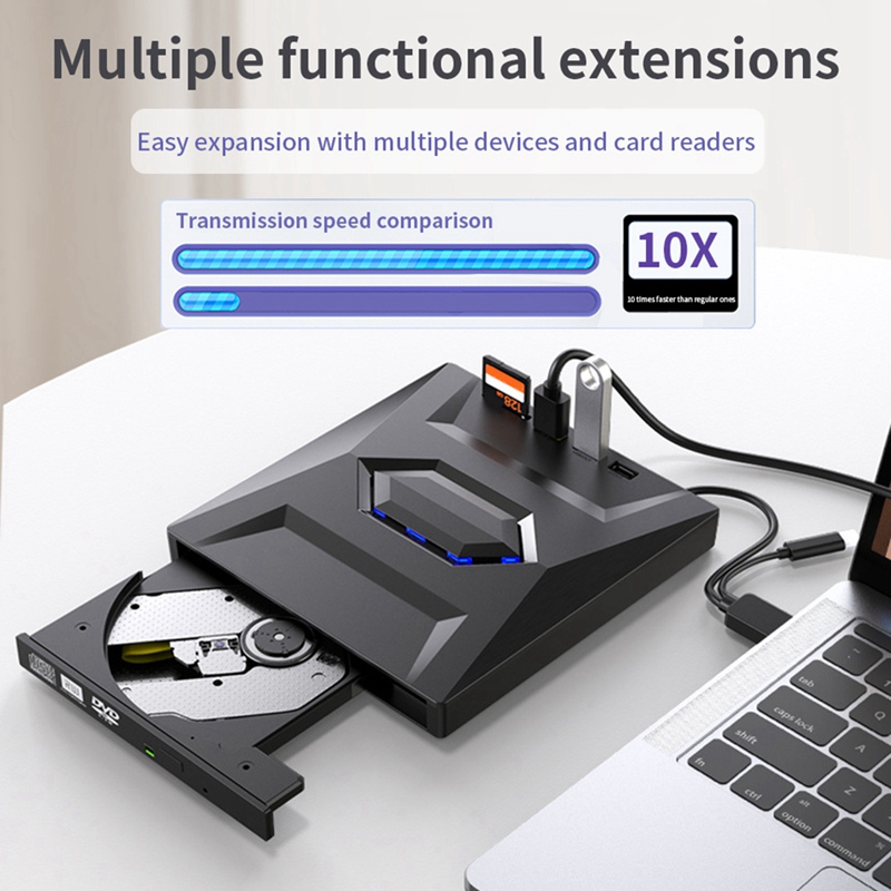 External dvd cd writer burner cd and dvd player type c/usb3.0 external dvd cd drive for pc laptop windows 11/10/8/7
