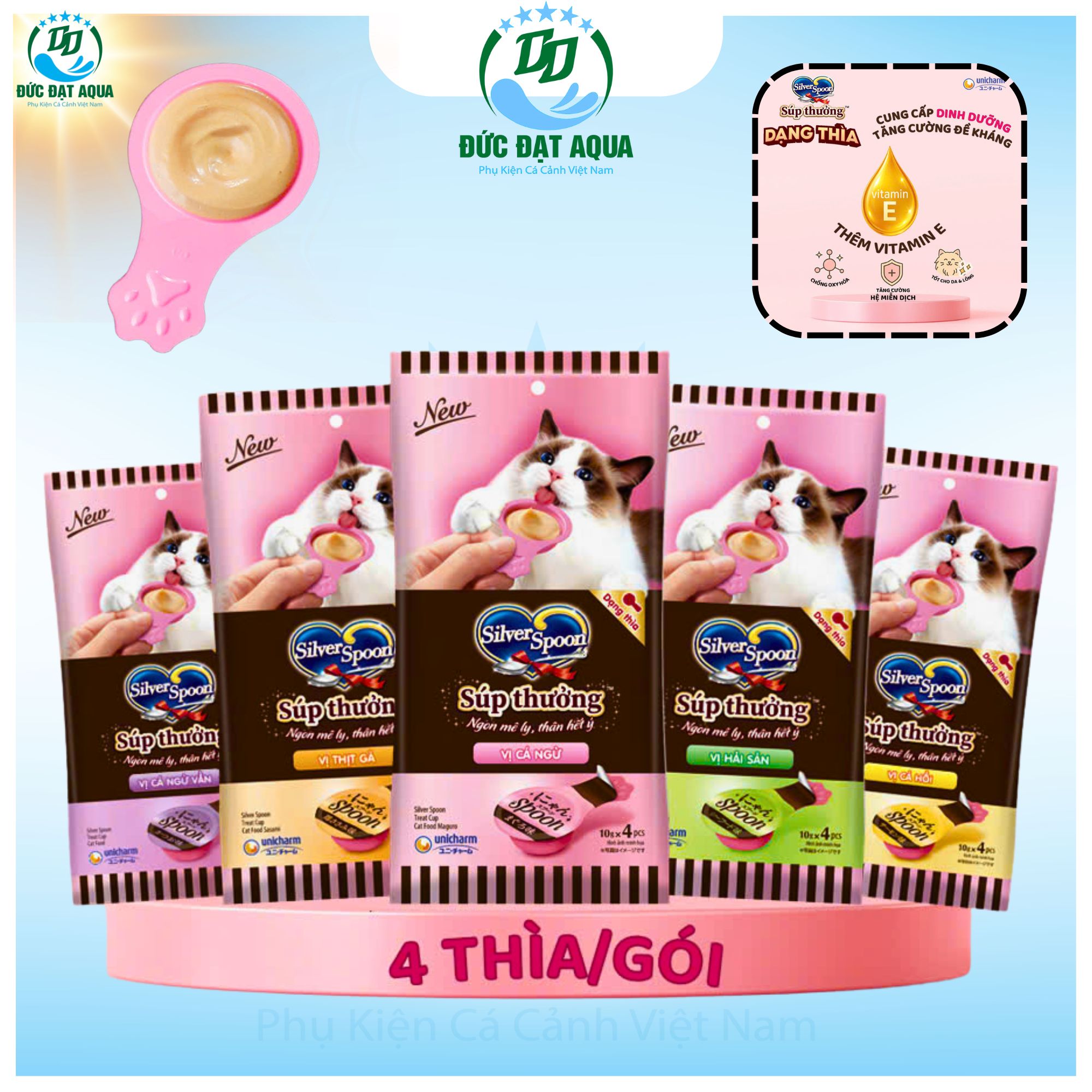 Súp Thưởng Cho Mèo Silver Spoon Dạng Thìa gói 40g có 4 thìa