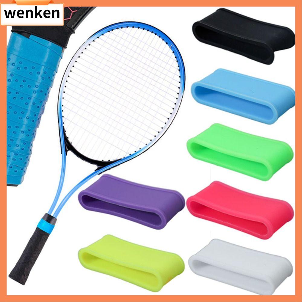 WENKEN Nhiều màu Vòng Silicon niêm phong Hình dạng phẳng Vợt tennis Vòng cố định băng thấm mồ hôi Tái sử dụng Bảo vệ môi trường Đầu bọc tay cầm