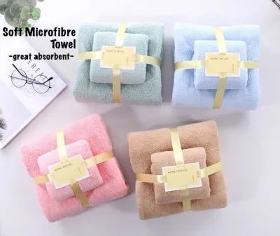 2pcs Set Microfibre Bath Towel with Face Towels