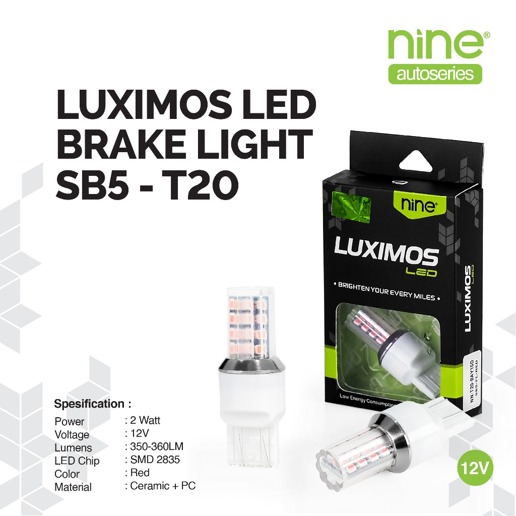 LUXIMOS Lampu Rem Mobil Kedip T20 Warna Merah Red PNP LED SB5 - NINE AUTOSERIES Harga 44,900 rupiah*Gratis Ongkir