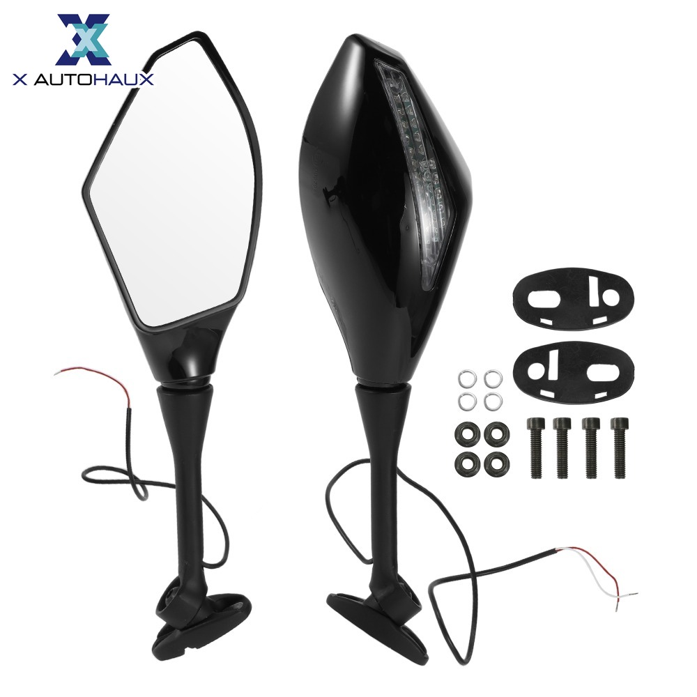 X AUTOHAUX 1 Set Motorcycle Rear View Mirrors for Honda CBR600RR 2003-2014 Front Side Mirrors Mount Black Aluminum Plastic ราคา 850 บาท*ส่งฟรี