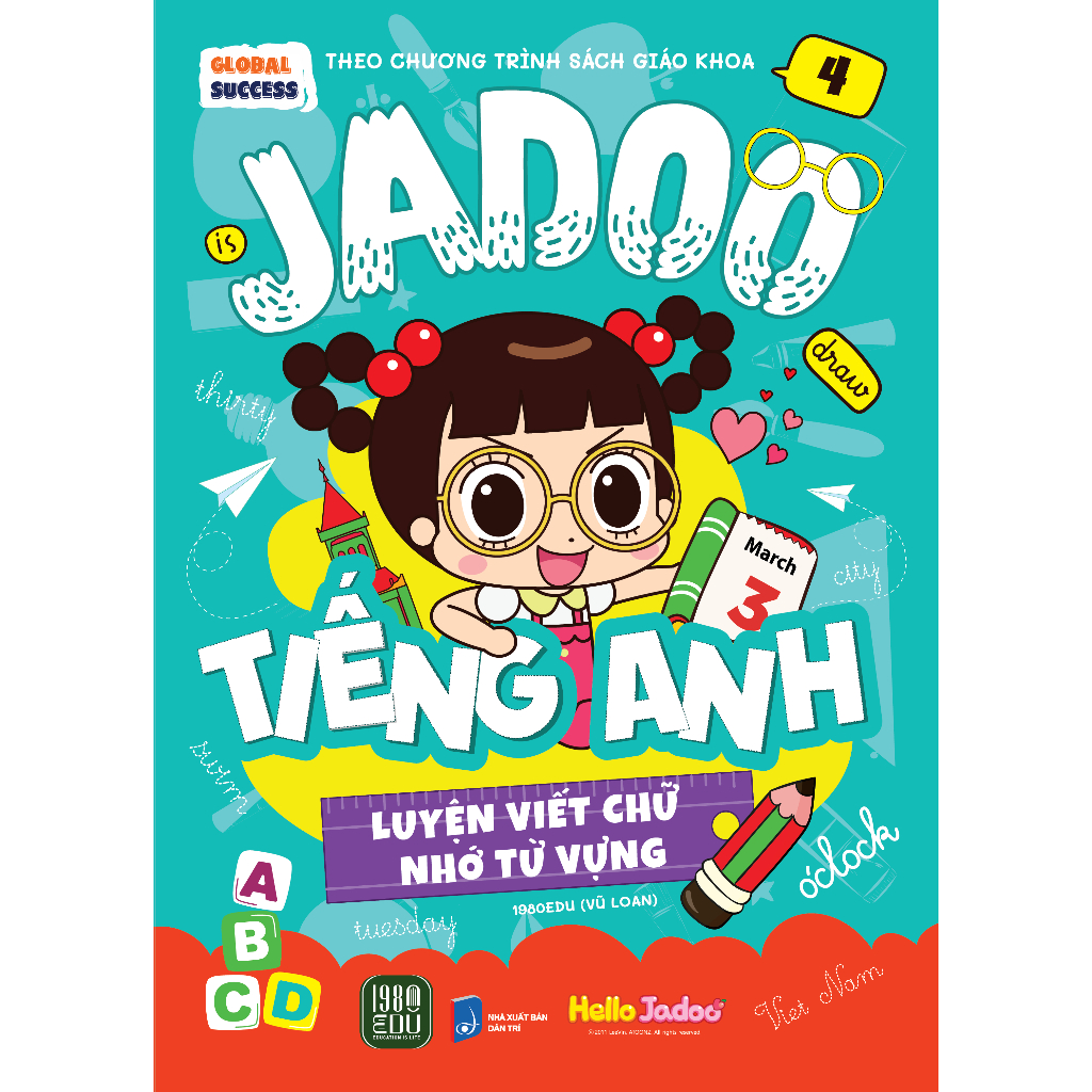 Sách - Jadoo Luyện Viết Chữ, Nhớ Từ Vựng Tiếng Anh 4
