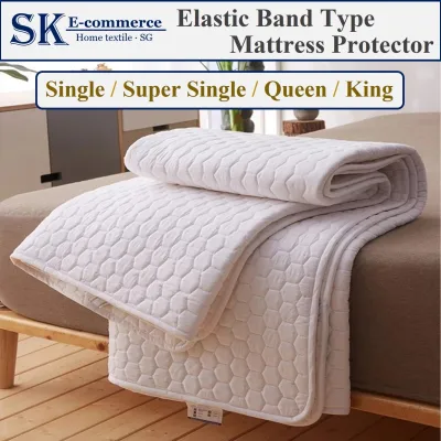 Elastic Band Mattress Protector / Single / Super Single / Queen / King [SG Ready Stock]