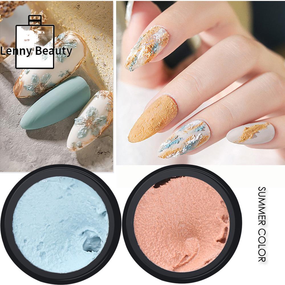 LENNY Thiết kế bản vẽ Trát móng tay Phụ kiện làm móng Sơn mài móng tay nghệ thuật Gel móng tay Trang trí móng nghệ thuật sơn vecni Gel thạch cao kết cấu cát 3D