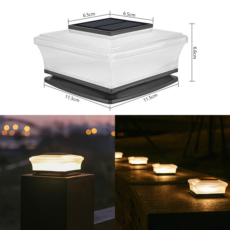 Solar Light Fence Light Column Head Lamp Outdoor Solar Lamp For Garden Decoration Gate Fence Wall Courtyard Cottage Solar Lamp