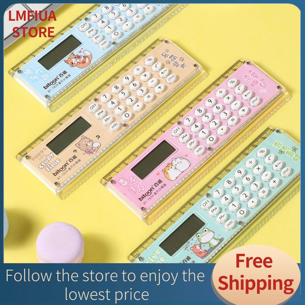 LMFIUA STORE Mini Thước thẳng Văn phòng phẩm Siêu mỏng Máy duỗi tóc Di động Có máy tính Dụng cụ vẽ Trường học văn phòng