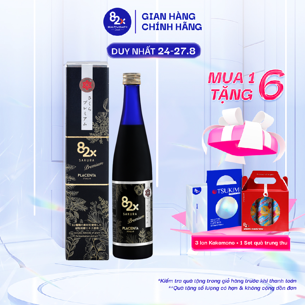 82x placenta sakura premium 450.000mg nhau thai "heo hạnh phúc" - nước uống đẹp da đến từ nhật bản
