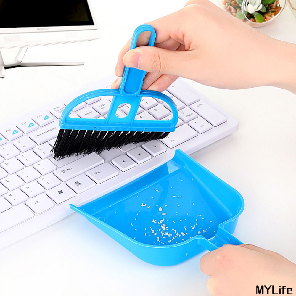 Mylife Store Máy tính để bàn mini quét bàn chải làm sạch chổi lau bàn phím máy tính để bàn quét hai bộ chi tiết với bộ chổi nhỏ