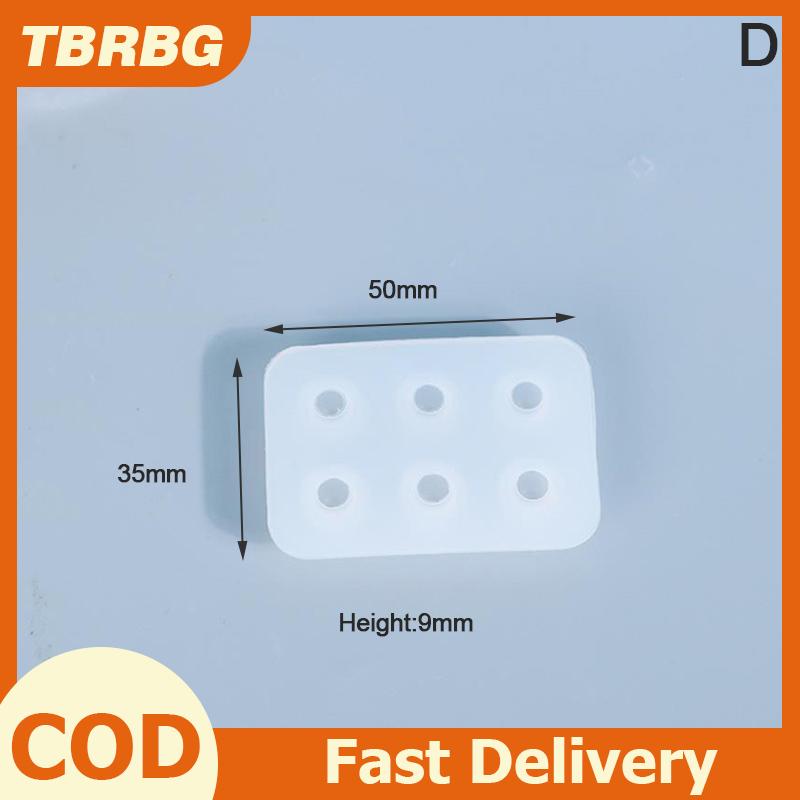 TBRBG Khuôn silicon hình chữ nhật khuôn mặt trang sức epoxy tự làm 6 lỗ hình cầu hạt vuông