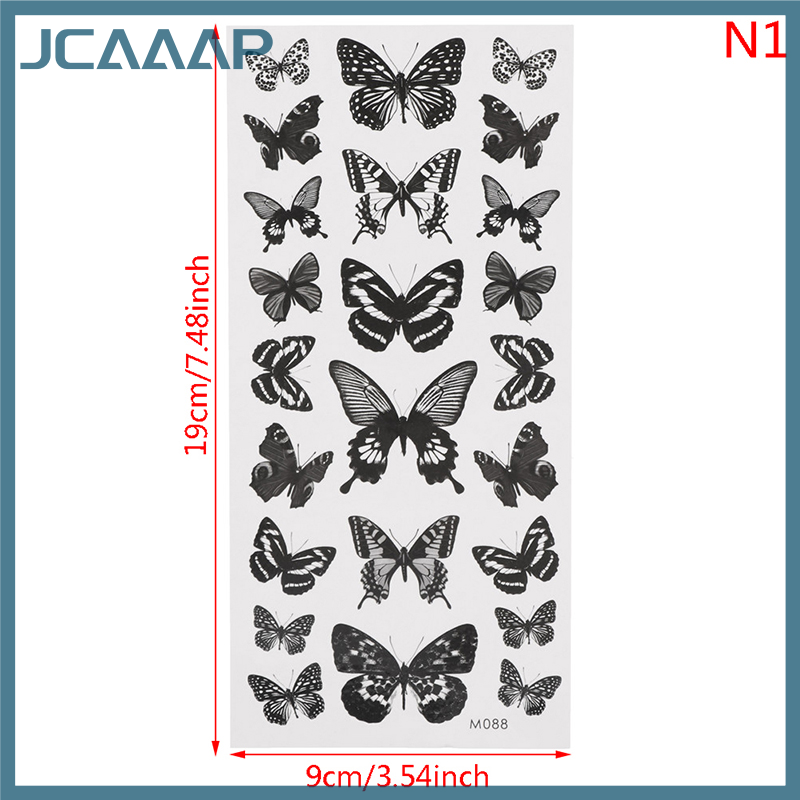 JCAAAP 1 tấm không thấm nước tạm thời hình xăm Sticker 3D bướm hình xăm giả chân cánh tay nghệ thuật