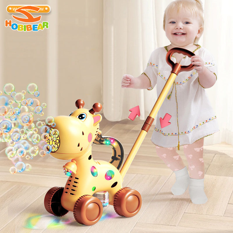 HOBIBEAR Walker Children's light-emitting walker Fun children's cartoon push walker Little deer bubble machine outdoor push electric light bubble toy walker ราคา 317 บาท*ส่งฟรี