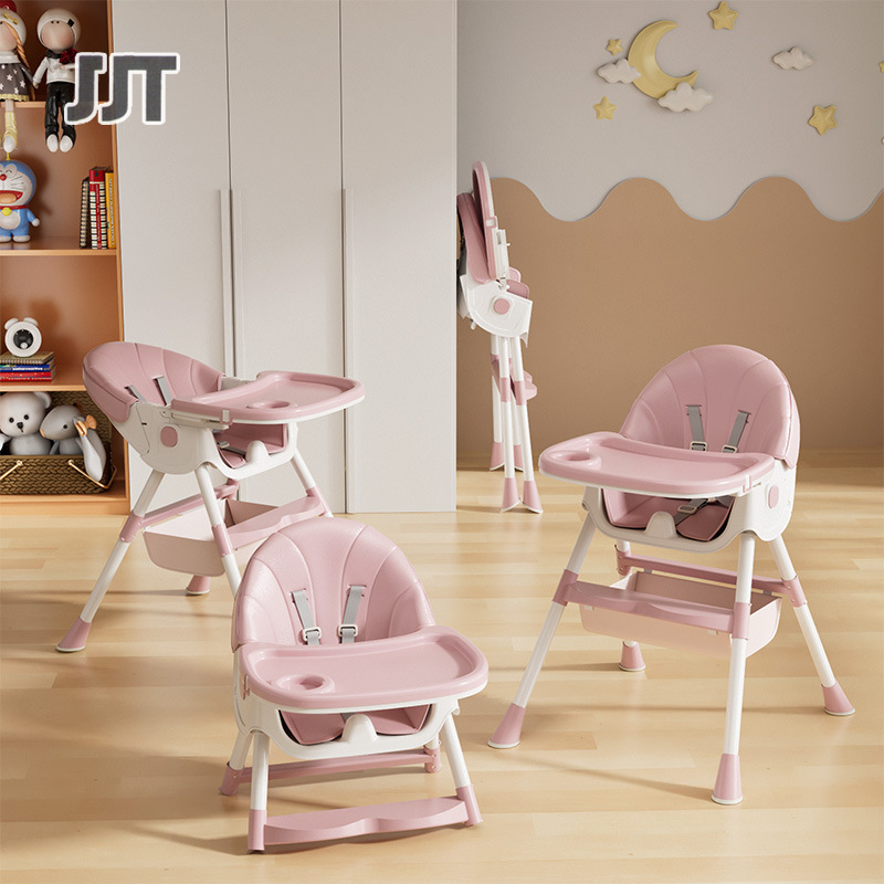 JJT Ghế cao có thể điều chỉnh tựa lưng trẻ em bàn ghế Ghế ăn Ghế em bé phân có thể nằm xuống. Ăn cho trẻ bàn ghế