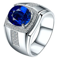 Luxury Men Cubic Zirconia Rhinestones Inlaid Finger Ring Jewelry Gift