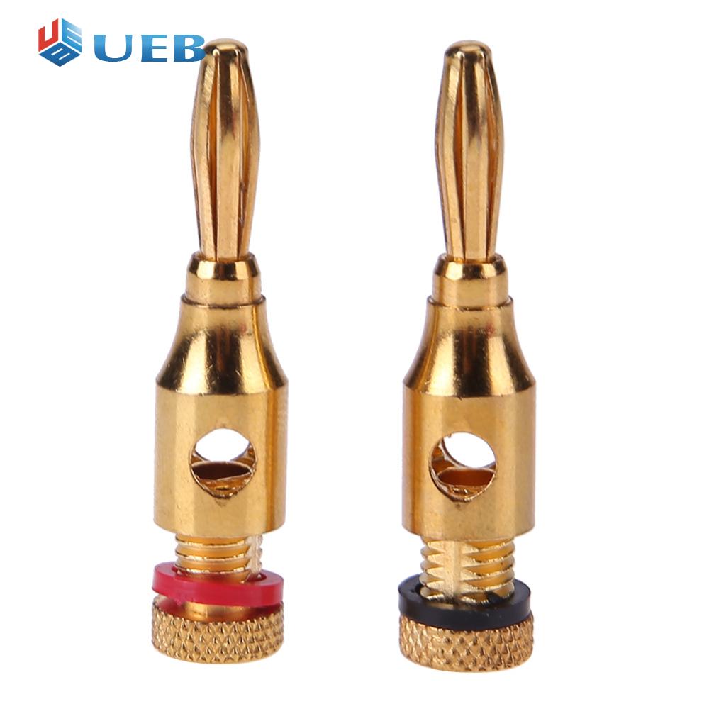 2pcs Gold-plated Banana Plugs Musical Audio Speaker Cable Wire Connectors ราคา 22 บาท*ส่งฟรี