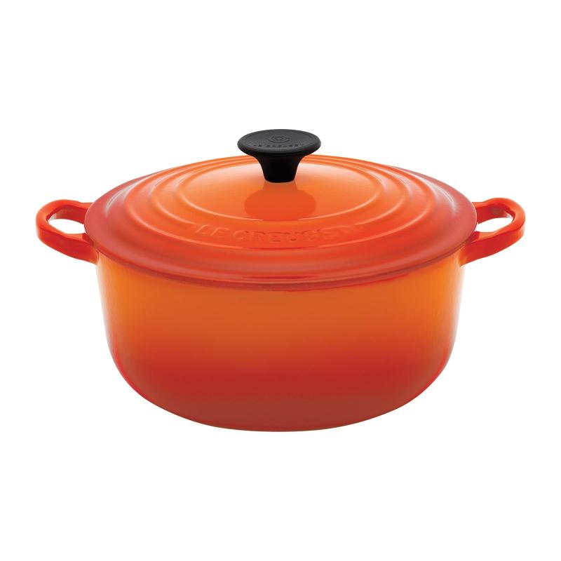 Le Creuset Cast Iron Round French Oven 18cm Classic Flame Singapore Le Creuset Cast Iron Round French Oven, Le Creuset Round French Oven 18cm
