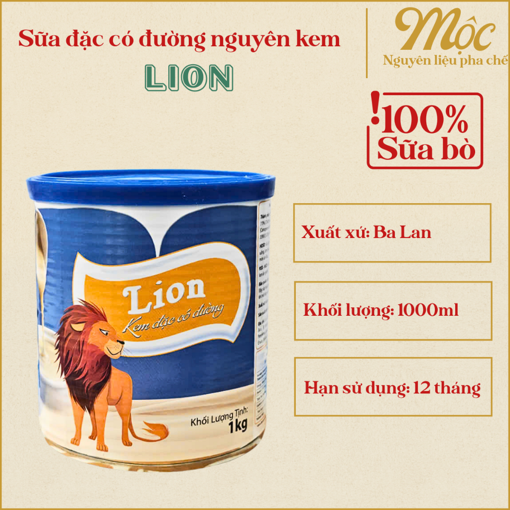 Condensed Milk - Lion Blue Sweetened Condensed Milk 1kg Can |   Ingredients for Making Milk Tea, Water Bars, and Coffee