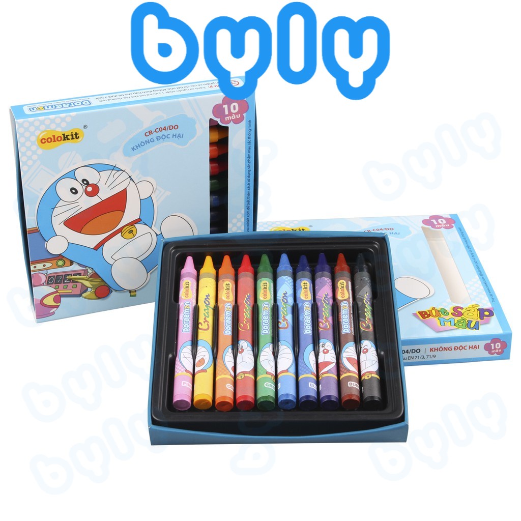 Bút sáp màu Doraemon Thiên Long Colokit 10 màu CR-C04/DO hàng chính hãng