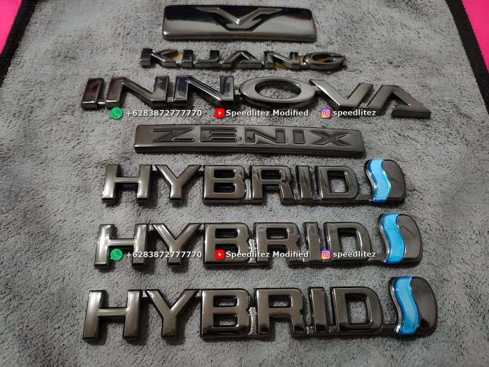PROMO- LOGO EMBLEM BLACK CHROME TULISAN TOYOTA ZENIX + INNOVA + Q + HYBRID- SparepartVin Harga  735,135 Ringgit*Penghantaran Percuma