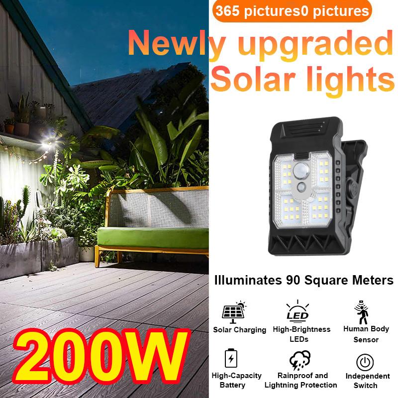 【Buy 1 Take 1】 [Ready Stock] Portable Solar Light Outdoor Garden Clip Motion Sensor LED Light Sunlight Waterproof Patio Outdoor Solar Light Country House Solar Light 0 Electricity Solar clip light