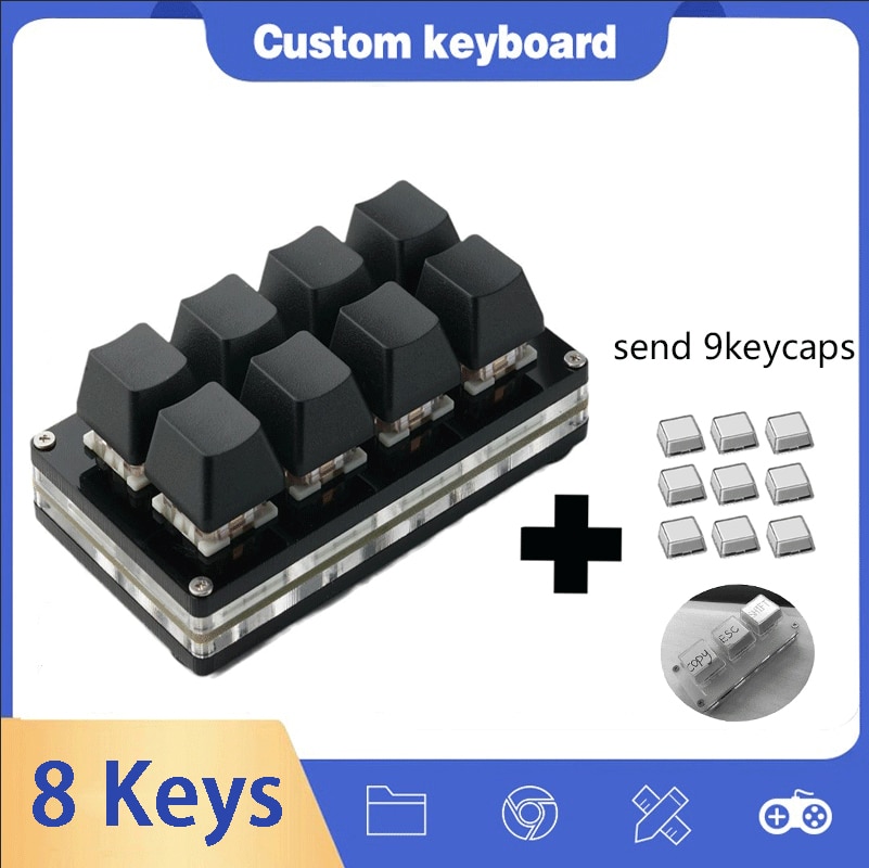 Xách tay mini 8 phím Bàn phím nhỏ DIY bàn phím tắt ftion bàn phím lập trình Bàn Phím Cơ sayodevice Bàn phím chơi game