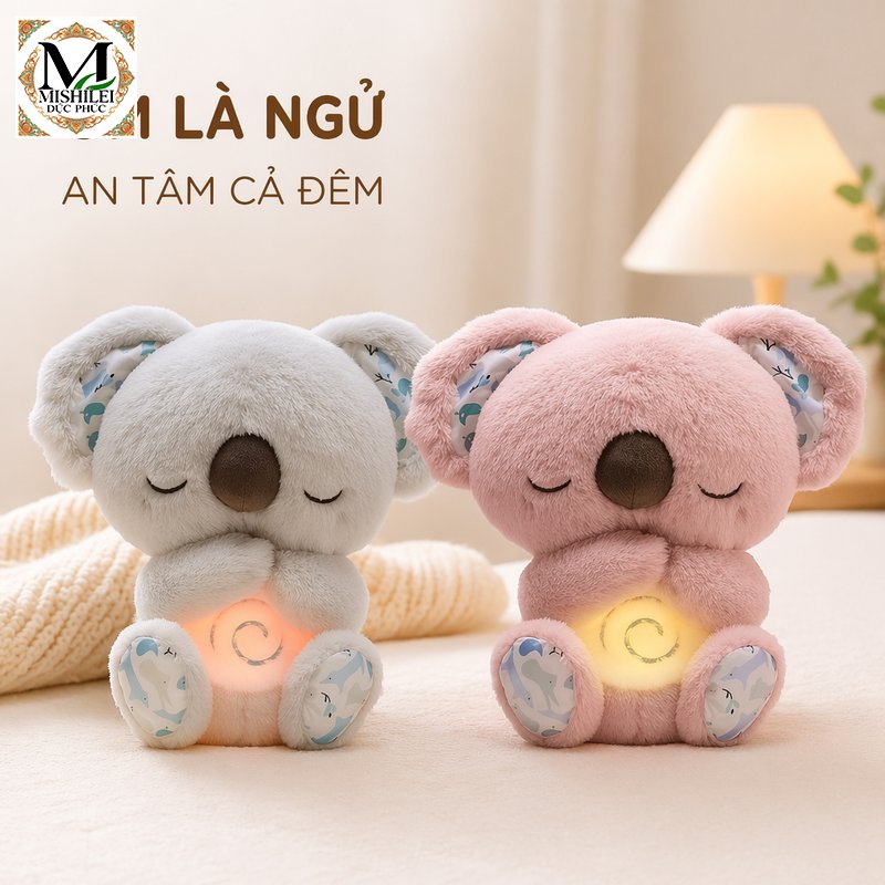 Mishilei gấu bông koala rái cá phát sáng đèn led thú nhồi bông vải bông mềm quà tặng trang trí phòng ngủ