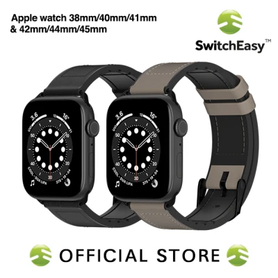 Switcheasy Hybrid Silicone Leather Watch Band for Apple watch 38mm/40mm/41mm & 42mm/44mm/45mm