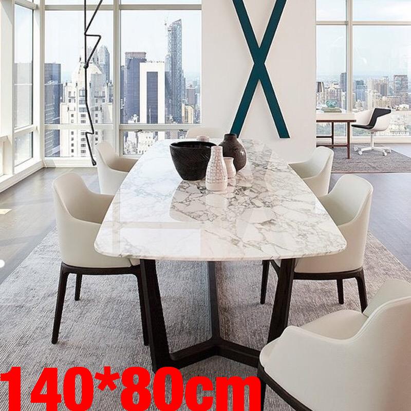 UMD Nordic Style Designer Dining Table with Marble Top & Solid Wood Leg Frame (Table Only, Does Not Include Chairs)