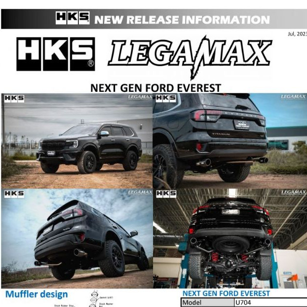 ท่อไอเสีย hks exhaust muffler ตรงรุ่น ford next gen everest ปลาย carbon ออก2ข้าง 2.0 Turbo TwinTurbo ท่อ Stanless Steel ราคา 26,400 บาท*ส่งฟรี