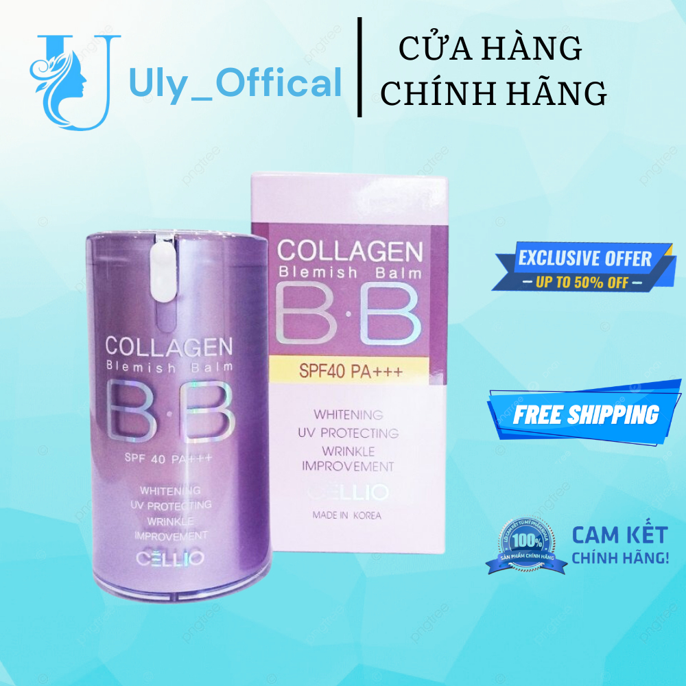 Kem nền trang điểm Louvcell BB Cream Collagen Blemish Balm chống nắng, làm mờ vết thâm, làm căng, trắng sáng da