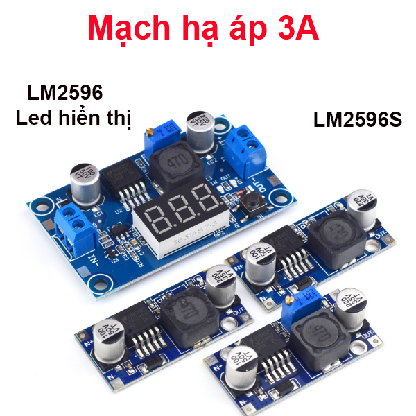 Mạch nguồn giảm áp, hạ áp lm2596s , lm2596 có led hiển thị