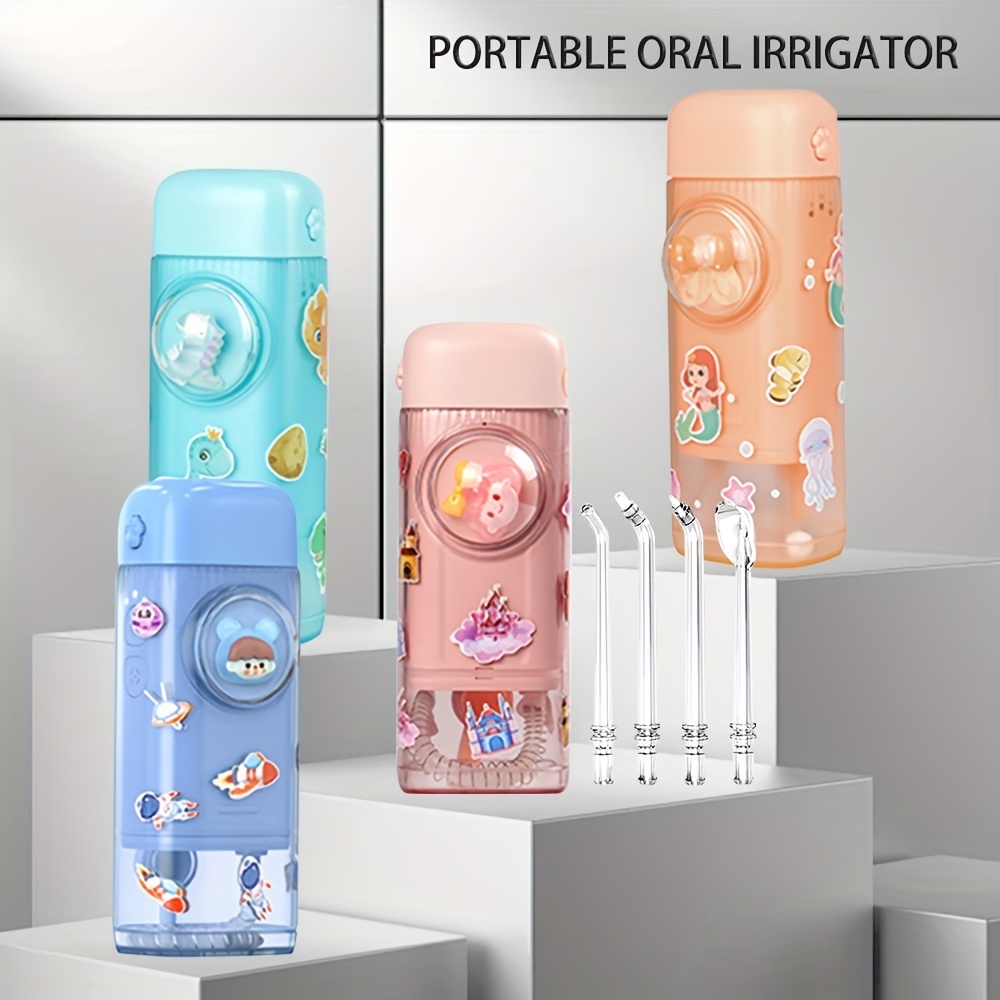 Child Water Dental Flosser Teeth Clean: Portable Cordless Oral Irrigator Rechargeable Travel Irrigation Cleaner IPX7 Waterproof