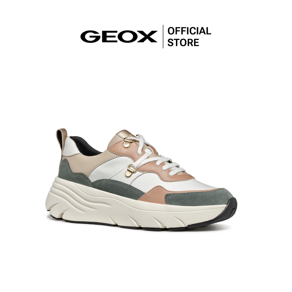 GEOX รองเท้าผ้าใบผู้หญิง รุ่น D DIAMANTA - WHITE/SAGE FW24 (D36UFEC1ZF3F_F4WTGN) ราคา 3,645 บาท*ส่งฟรี