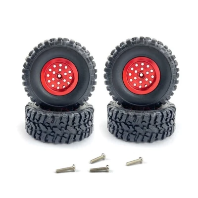 for WPL C14 C24 C34 C44 B14 B24 MN D90 D91 D99 MN99S RC Car Upgrade Parts Metal Wheel Rim Tyre Tires Set Accessories
