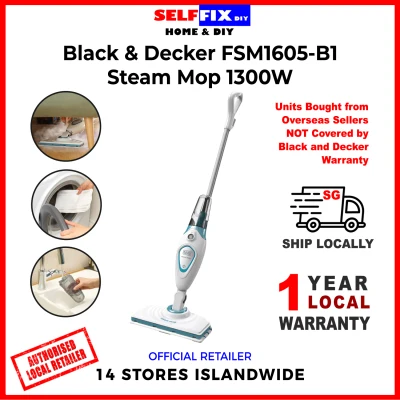 Black & Decker Steam Mop FSM1605 Chemical Free Floor Cleaning! FSM1605-B1 - 1300W (Local Warranty 1 Year!) - BACK BY POPULAR DEMAND!