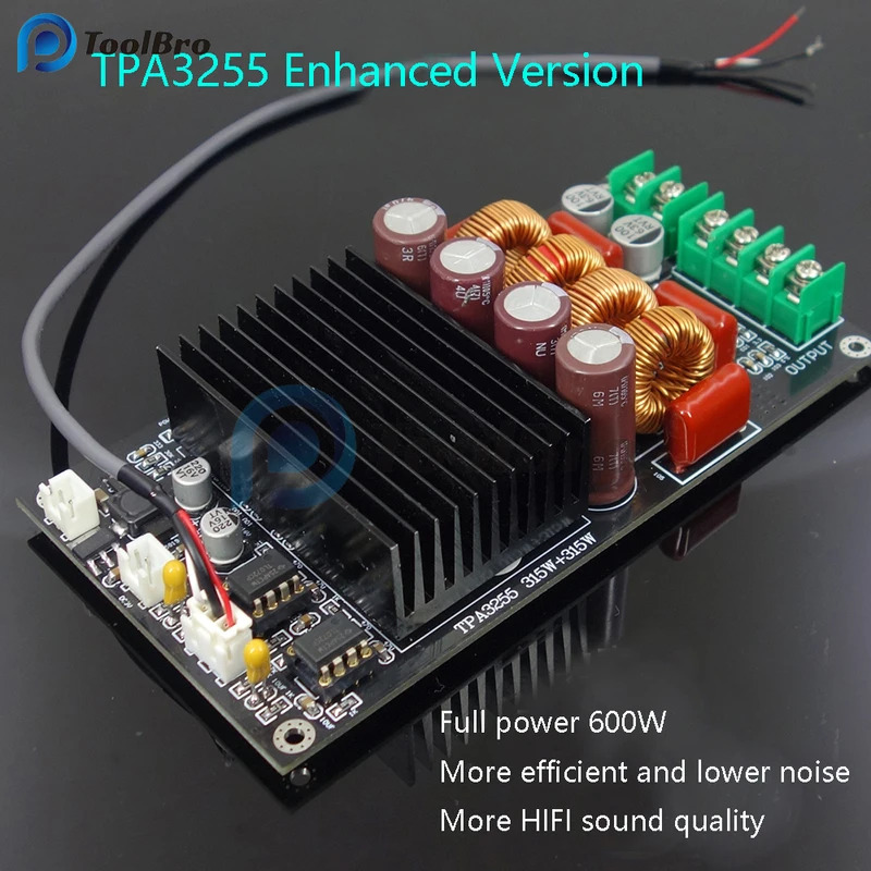Bo mạch khuếch đại công suất HiFi kỹ thuật số 600W TPA3255, khuếch đại âm thanh hai kênh loại D cho xe hơi, karaoke, rạp hát tại nhà thông minh, loa siêu t