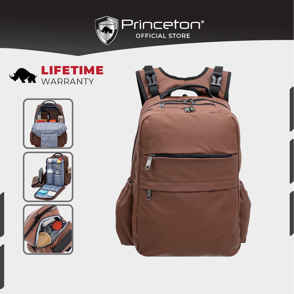 Princeton Urban Reborn Baby Diaper Bag - Mocha Brown / Black