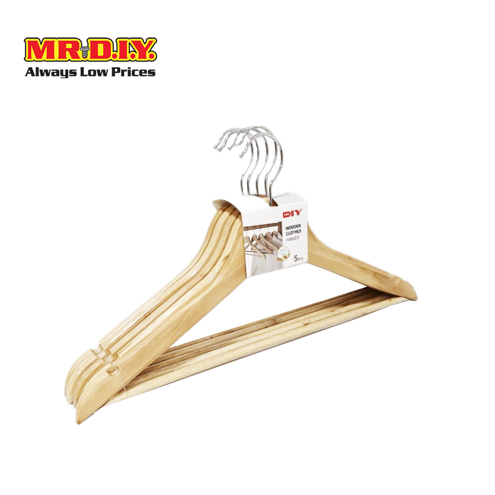 มิสเตอร์.ดี.ไอ.วาย.ไม้แขวนเสื้อไม้ 5ชิ้น/แพ็ก - ยี่ห้อ MR.D.I.Y. ราคา 104 บาท*ส่งฟรี