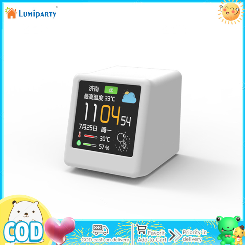 Weather Station 1.54 Inch LCD Digital Display Electronic Temperature Humidity Monitor WiFi Smart Clock For Home