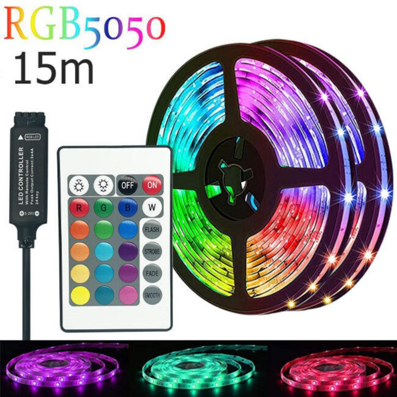 ไฟแต่งห้อง ไฟเส้น ไฟกระพริบเปลี่ยนสีได้ USB 5050 led rgb ควบคุมด้วยรีโมต สำหรับตกแต่งบ้าน ตกแต่งห้อ ต่อโทรศัพท์ได้ พร้อมรีโมท สีสันสดใส จัดส่งจากกรุงเทพ