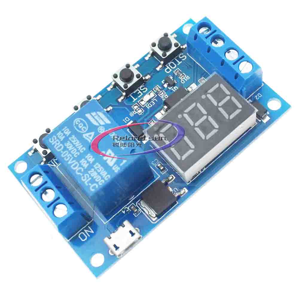 6-30V Mô-đun Rơle chuyển đổi kích hoạt độ trễ thời gian mạch hẹn giờ chu kỳ điều chỉnh