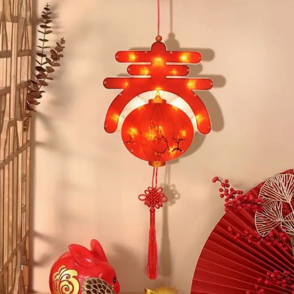 WUSHUWUJI May mắn Đèn trang trí năm mới của Trung Quốc Không có pin Lời