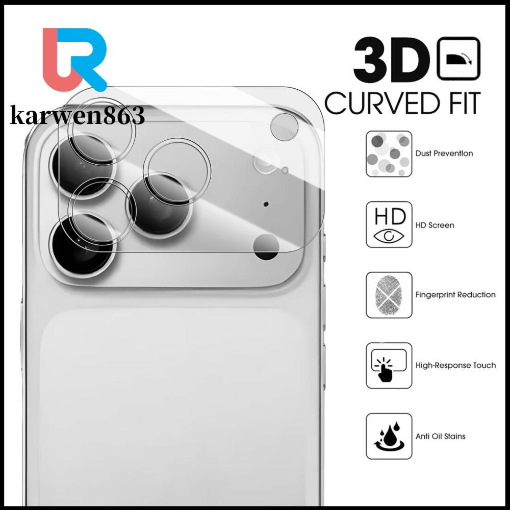 KARWEN863 Chống trầy xước Phim bảo vệ ống kính Kính cường lực HD Vỏ ống kính 3D Rõ ràng Bảo vệ ống kính Cho iPhone 17./Không khí/17 Pro Max. Phụ kiện điện thoại